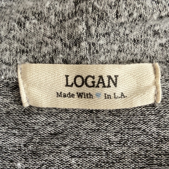 Logan Size Small Heathered Gray Moto Cowl Neck High Low Zipper Sweater 3350 - Picture 6 of 7